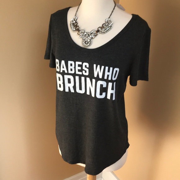 knit riot Tops - Babes Who Brunch Tee - One Sz Small Left!